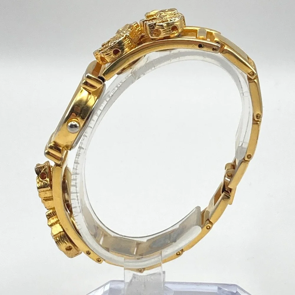 Cassant Womens Watch 22mm Gold Tone Elephant Slide Charms New Battery 6.75